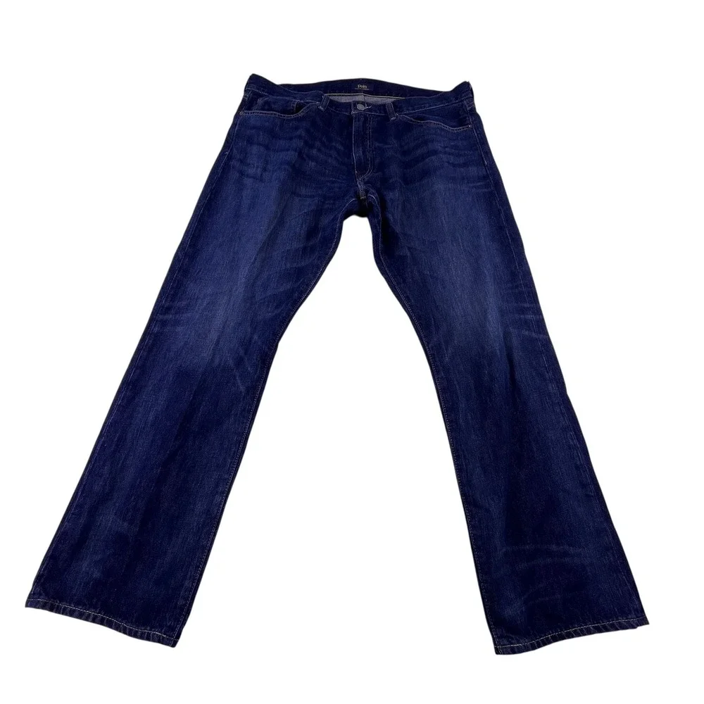 Polo Ralph Lauren Hampton Relaxed Straight Jeans Mens 30x30 Dark Wash Blue Denim